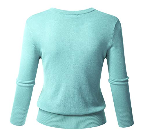 Image of Allsense Women's Long-Sleeve Crewneck Cardigan | Classic Button Down Sweater, Soft Fine Knit, Lightweight