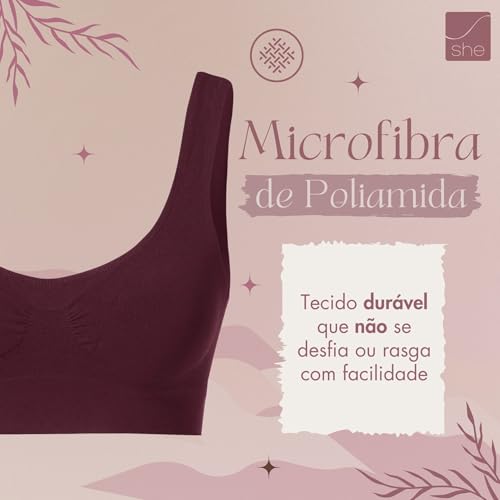 SHE BY MASH Top Regata Sem Costura Anatômico Sem Bojo Secagem Rápida Poliamida Feminino Adulto, Verm