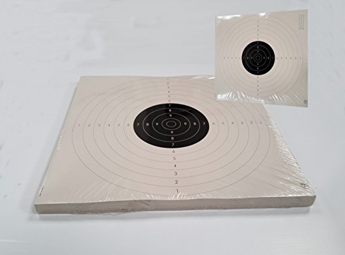 Klamer Paquete 100 dianas Tiro Olímpico - modalidad Pistola Libre, Standard 50-25 Metros. tamaño 55-52 Cm. Fabricado en cartoncillo Dorso Madera 250 grs. antirreflejos.