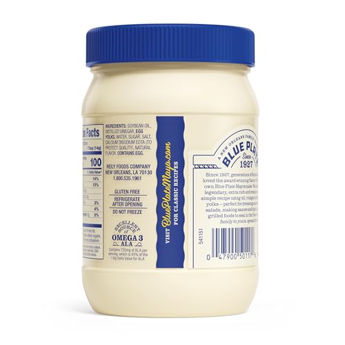 Image of Blue Plate Real Mayonnaise, 16 Fl Oz Jar (Pack of 1)