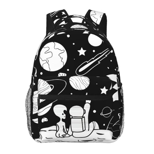 Mochila ligera y plegable con estampado espacial impermeable