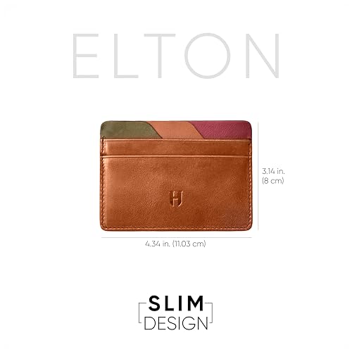 Wallet for Men, Slim Minimalist Card Holder, 6 Card Slots, Main Pocket, Full-Grain Handcrafted Front Pocket Leather, Gift Box - Pouch for Christmas & Birthday, Tan (Plus Colors)2