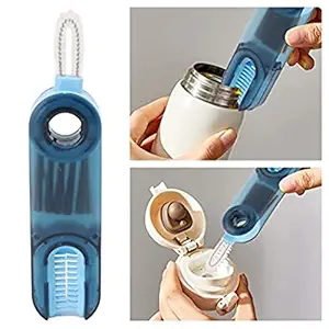 FreshDcart FDCA551 3 in 1 Cleaning Brush Water Bottle Cleaning Brush Mini U Shaped Silicone Cup Brush Multi-Function Cleaning Brush for Milk,Water Bottle (Multicolor,Pack of 1)