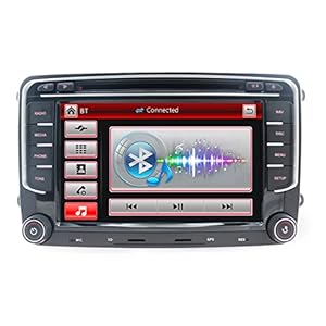 Stereo Home 7 Zoll 2 Din Autoradio Naviceiver für VW mit DVD CD GPS USB SD CANBUS FM AM RDS Video Lenkrad Bedienung…