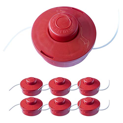 Nemaxx draadspoel met automatisch indrukken dubbele draadkop draadkop maaikop nylon snoerrol grasmaaier toebehoren reservespoel voor benzine bosmaaier 6 Stuk rood