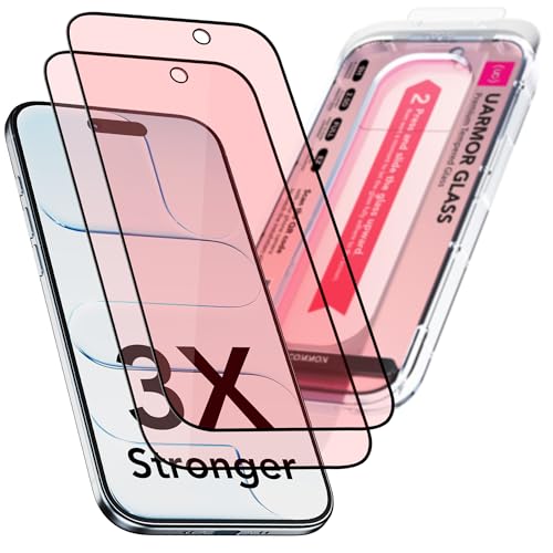 Upcommon UARMOR Screen Protector for [iPhone Air] Red Light Converter Anti-Blue Light [3X Impact Resistance] 9H Tempered Glass with Easy Installation Kit Full Edge Coverage Fit [2 Pack]
