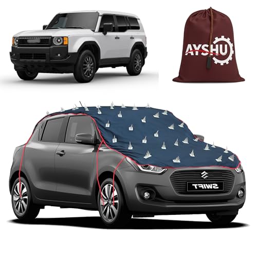 Image of AYSHU Water-Resistant Spike Car Cover for Toyota Land Cruiser Prado - Protects from Dogs, Monkeys, Dust, Sunlight & UV - Full Roof Universal Fit