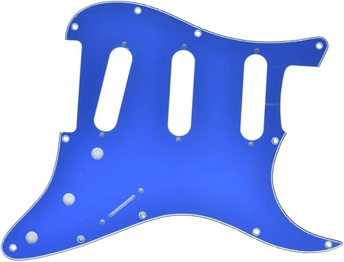 Miniatura 53 de KAISH 11 Agujero ST/Strat Estilo Pickguard SSS Pick Guard para USA/México Stratocaster/Strat Black Pearl Perla de abulón.