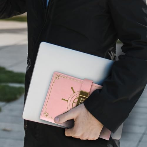 Journal avec cadenas à combinaison carnet A5 cuir PU rose - 5