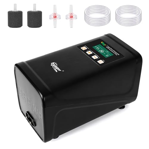 hygger Battery Backup Aquarium Air Pump Rechargeable Dual-Outlet Fish Tank Oxygen Pump Quiet Portable Aerator for Outdoor Aquarium (up to 120 Gal) & Fishing Emergency Power Outage