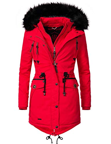 Preisvergleich Produktbild Marikoo Damen Winter Mantel Winterparka Rose (vegan hergestellt) Rot Gr. XS