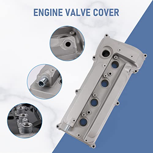 Jdmspeed New Engine Valve Cover 11201-28033 11201-28014 Replacement For Toyota Rav4 Camry Solara Harrier Highlander Kluger Tarago Scion Tc Xb 1Az 2Az 2001-2015 2.4L Silver #TOP3