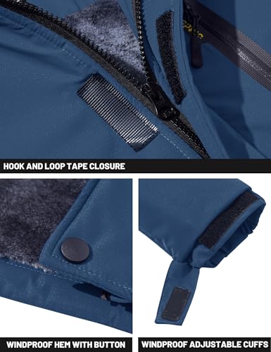 Image of TACVASEN Men's Winter Skiing Jackets Water Resistant Fleece Coats Insulated Thermal Snowboard Jacket Parka Raincoat with Hood