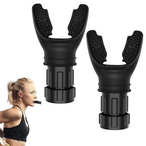 WOLMIK Entrenador de respiración – 2 piezas de ejercicio pulmonar de respiración profunda, entrenador de respiración portátil, ajuste la resistencia y mejora la capacidad pulmonar, herramienta de