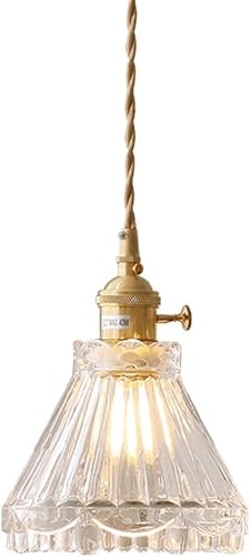 Miniatura 1 de Moderno paquete de 2 lámparas colgantes de isla de cocina, candelabro vintage de latón cepillado, mini lámpara colgante de pantalla de vidrio