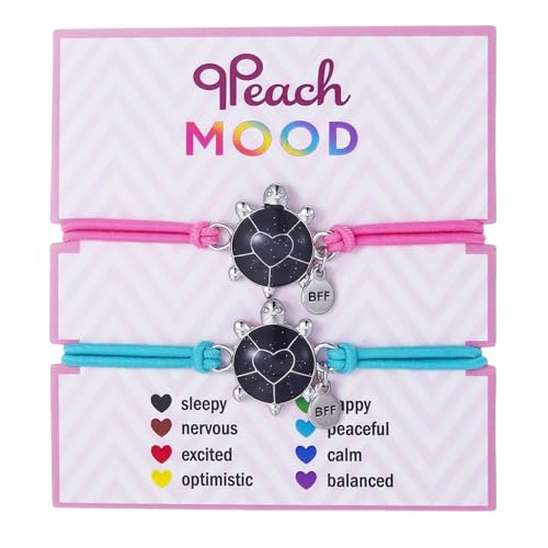 Kinretixia 1 Paar Schildkrötendrache Armband, Farbwechsel Stimmungsarmband Set für Frauen, Emotionsgefühl, Temperaturfühler, Wickelarmband, BFF Armband Gastgeschenke