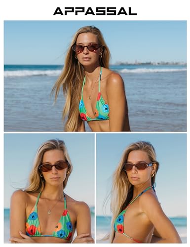 Retro Oval Polarized Sunglasses for Women Chic Cat Eye Trendy 90s Shades UV400 Protection AP3743