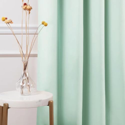 Image of HOMEMONDE Blackout Curtains for Window 6 Feet 1 Piece - Room Privacy 90% Room Darkening Curtain with Rod Pocket Style, Heavy Polyester with Black Blacking - (72 Inch, Sage Green)