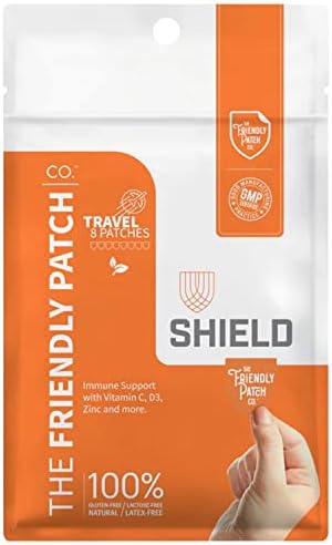 The Friendly Patch Shield Patch - Vitamin D3, C & Zinc Patches - Travel Pack