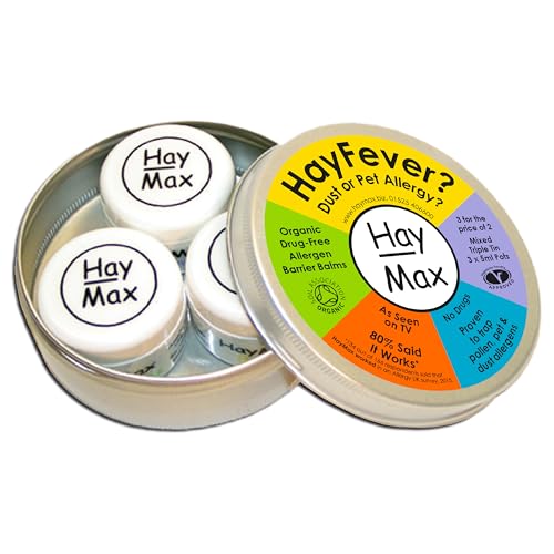 HayMax Heuschnupfen Nasenfilter 3 Stück: Pur Aloe Vera & Lavendel Bio Allergie Nasenfilter bei Pollenallergie macht nicht müde Fängt Pollen Staub & Allergene ab Um Nase und Augen auftragen