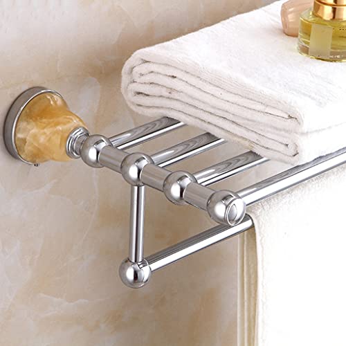 Porte-serviettes en jade véritable et finition galvanisée de luxe