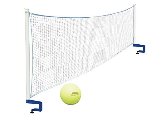 Poolmaster 72786 Above-Ground Mounted Poolside Volleyball   Badminton Game with Bracket Mounts,White White,16W ft. x 2.5H in.