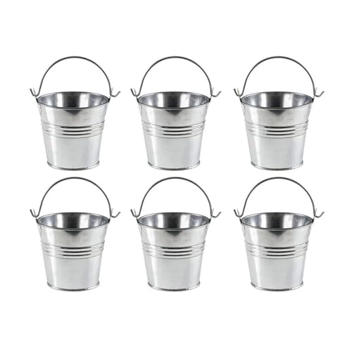 Mini Seau en Métal Galvanisé - Pot de Sable et Jardin en Fer Blanc, Conteneur Décoratif pour Cadeaux (A)