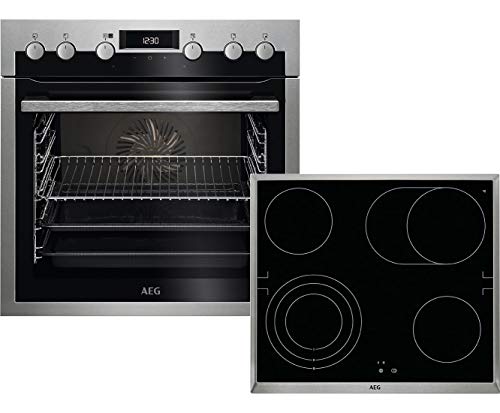 Preisvergleich Produktbild AEG HE4133MS30 Einbauherd-Set mit Glaskeramik-Kochfeld, Edelstahl