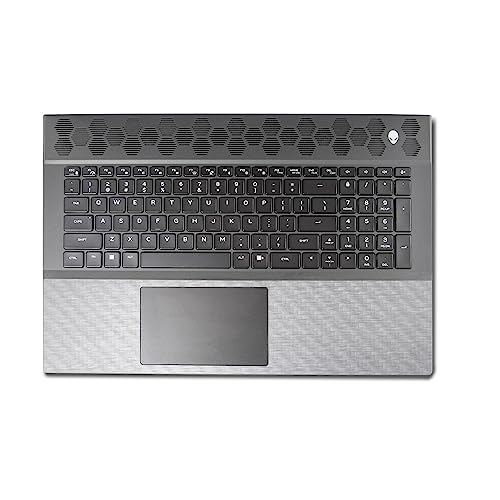 Image of MightySkins Carbon Fiber Skin Compatible with Alienware M18 R1 (2023) Full Wrap Kit - Brushed Aluminium | Protective, Durable Textured Carbon Fiber Finish | Easy to Apply | Made in The USA