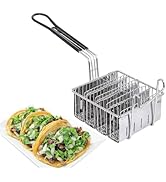 4 Shells Taco Fryer Basket Stainless Steel Taco Fryer Holds Kitchen Deep Fry Basket with Handle F...