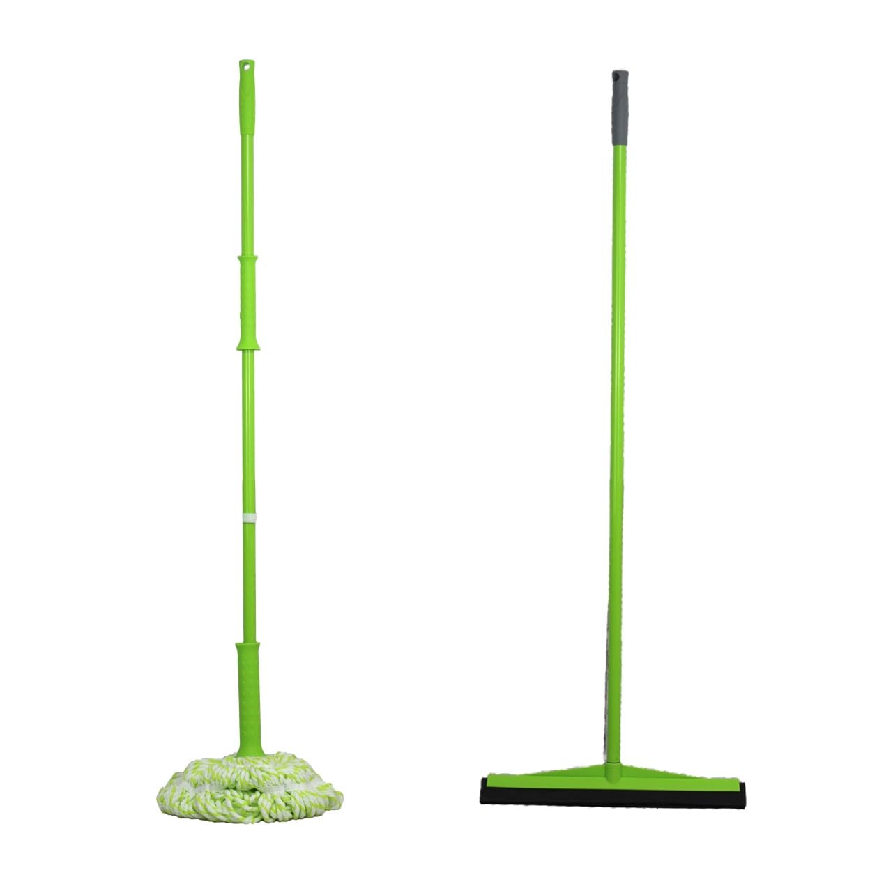 Clean & Care Combo Pack Spin Mop & Floor Squeegee Cleaning for Home Kitchen Bathroom Office Durable and Long lasting (Green)