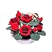 Dolls House Red Roses Flower Display in Round White Bowl Table Centre Accessory