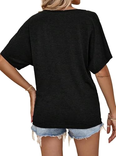 Image of Hilinker Womens Sexy Off The Shoulder Tops Short Batwing Sleeve T Shirt Oversized Casual Tee