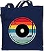 Shirtracer Vintage Clothes Retro Deko - Retro Vintage Vinyl - Unisize - Navy Blau - Geschenk - WM101 - Stoffbeutel aus Baumwolle Jutebeutel lange Henkel