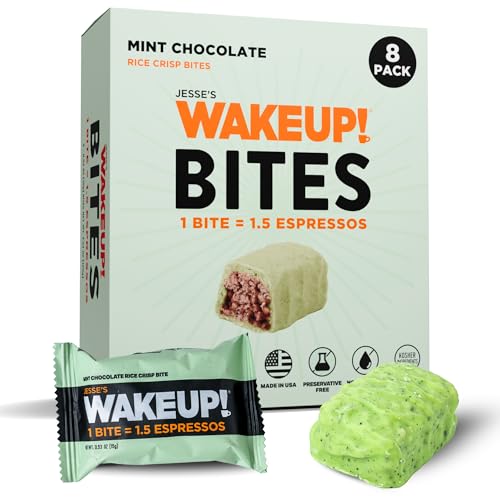 Image of WAKE UP! Caffeinated Mint Choc Bites, 1.5 Espressos, Gluten Free, 8 Pack