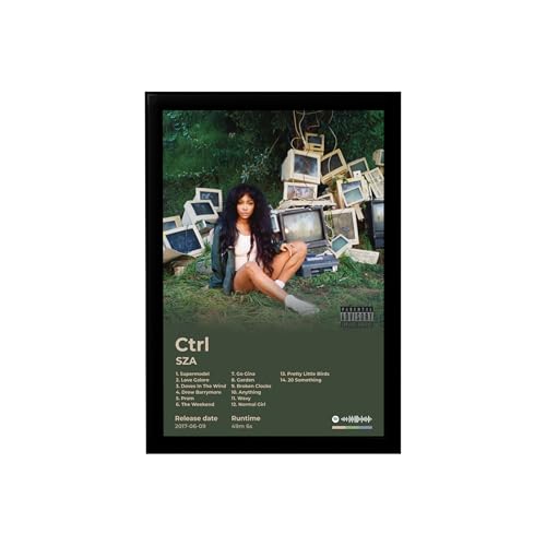 Image of BLINKART Ctrl - CTRL Wall Photo Frames | Wall Art for Bedroom, Living Room, Studio or Office | Album Cover Print with Spotify Song Link QR Code | Gift for Fans - 8x12 In
