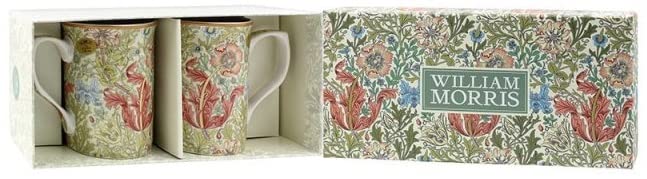 The Leonardo Collection William Morris Lustre Toscane mokken set van 4 keuken en thuis | Stijlvolle Servies Mokken Set van 4 voor elke gelegenheid | Mooie koffiekopset voor mannen geschenken en