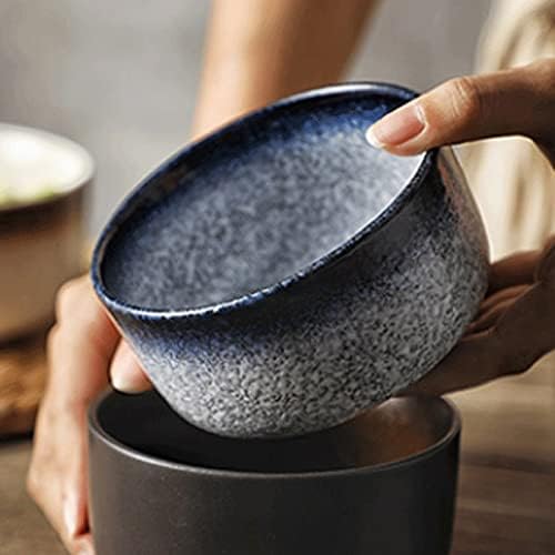 AneiDa Ceramic Bowl,Dining bowl,w Pasta Bowls Porcelain Bowls, for Small Salad, Stews, Rice, Lightweight, Vibrant Colors Soup Bowls,color: Blue,size:11.5 * 4cm