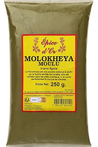 Molokheya molido 250 g – Especia de oro, 100% natural, sin aditivos, sin aroma artificial, sin conservantes