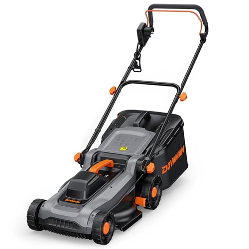 DOVAMAN LA36A Cortacésped Eléctrico 1500W, 36cm Corte, 95% Recogida, Altura 6 Posiciones, Cesto 40L, 2-en-1 Mulching & Recolección, Empuñadura Plegable, Ideal para Jardín & Cuidado del Césped