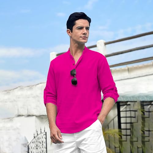 Image of Beige Color Cotton Blend Mandarin Neck Short Kurta Straight Kurta for Men (S)