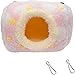 Niche pour petits animaux - Hamster - Hamster - Hamster - Hamster - Douillet - Panier suspendu - Nid de hamster avec crochet - Pour rat, furet, barbe, Degu - Rose - Taille M