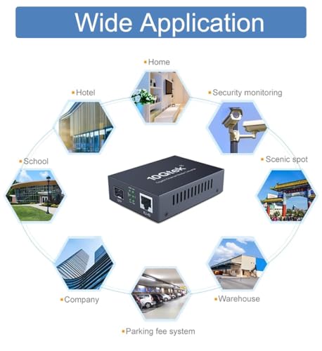 Image of A Pair of Gigabit Bidi Media Converter, Single Mode Single LC to RJ45, Fiber to Ethernet Converter, 10 /100 /1000Base-Tx to 1000Base-LX, 1310nm /1550nm, Up to 20km, UL Certified