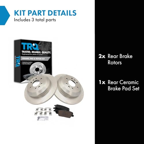 Image of TRQ Rear Brake Pad and Rotor Set Ceramic
