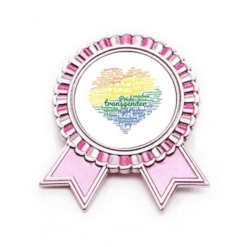 Broche cœur arc-en-ciel LGBT Amour Winner Award Médaille rose
