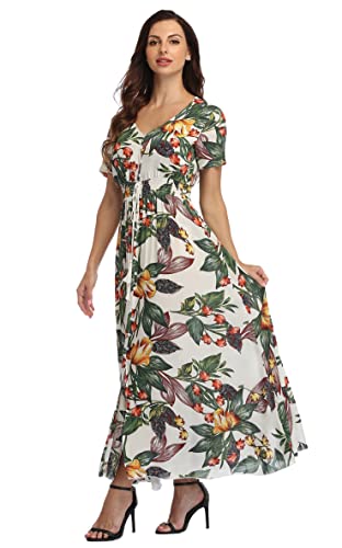 Image of Ferrendo Women Summer Maxi Dresses Casual Dress 2026 Beach Vacation Outfits Floral44 M