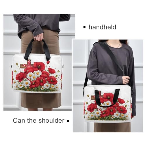 Maletín para portátil con estampado floral y múltiples bolsillos miniatura 6