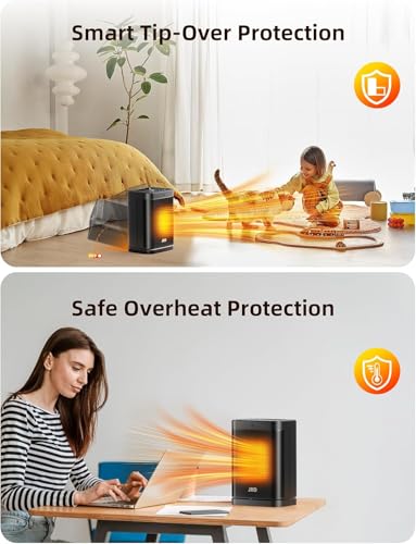 Jrd Space Heater Indoor, Jrd 1500W Ptc Portable Electric Heater With 80°Oscillation thumb #6