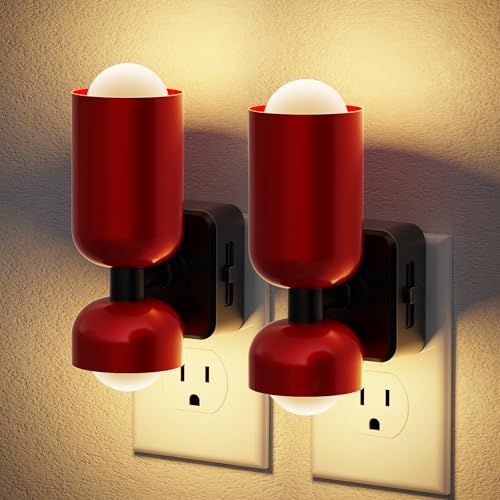 Image of JandCase Night Light, Night Lights Plug Into Wall, 3000K Warm White, 0-100LM Adjustable Brightness, Dusk to Dawn Sensor, 2 Pack Plug in Night Light for Bedroom, Stairway, Bathroom, Hallway