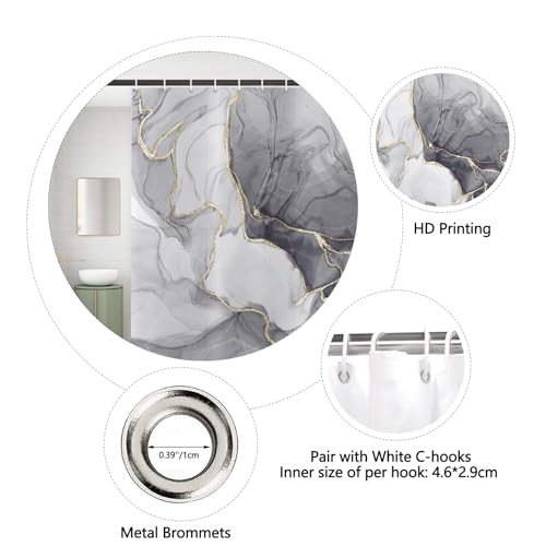 ASDCXZ Marble Shower Curtain 180x180 cm - Image 4